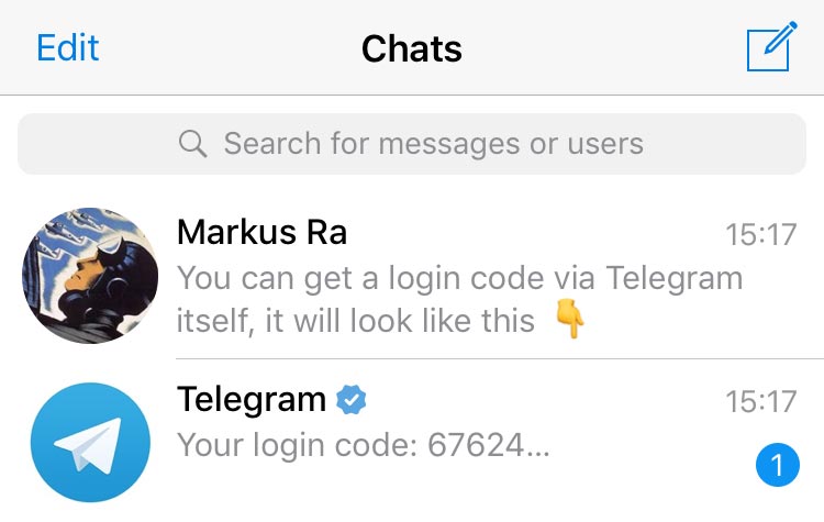 Sign up for Telegram with a phone number