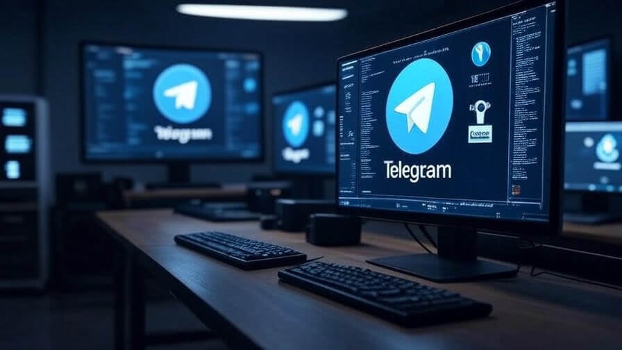 Telegram Web open in Chrome, Edge, and Firefox across multiple monitors